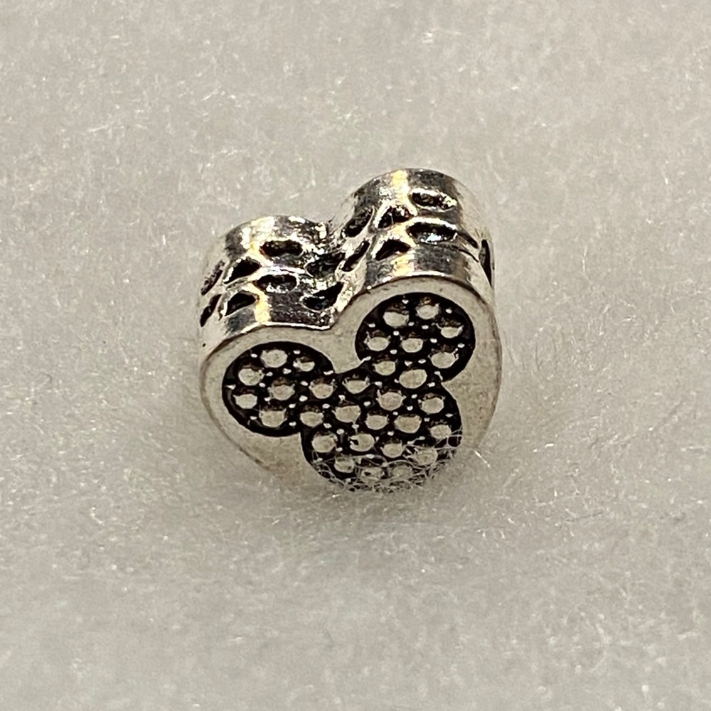 NEW•Silver Heart w/Mickey head DIY charm/bead - Picture 4 of 6